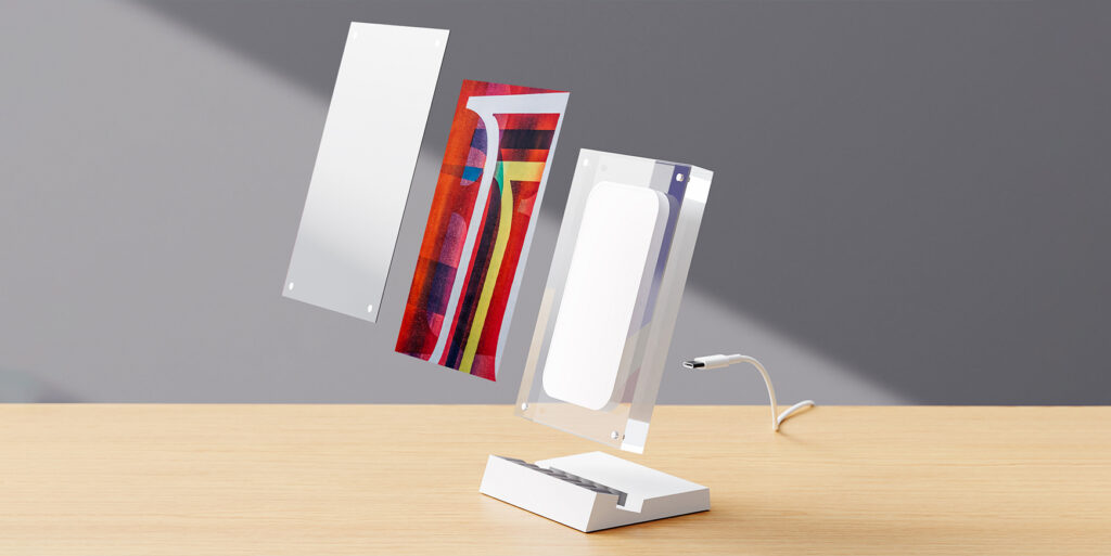 Trådløs oplader med billedramme 2 Trådløs oplader