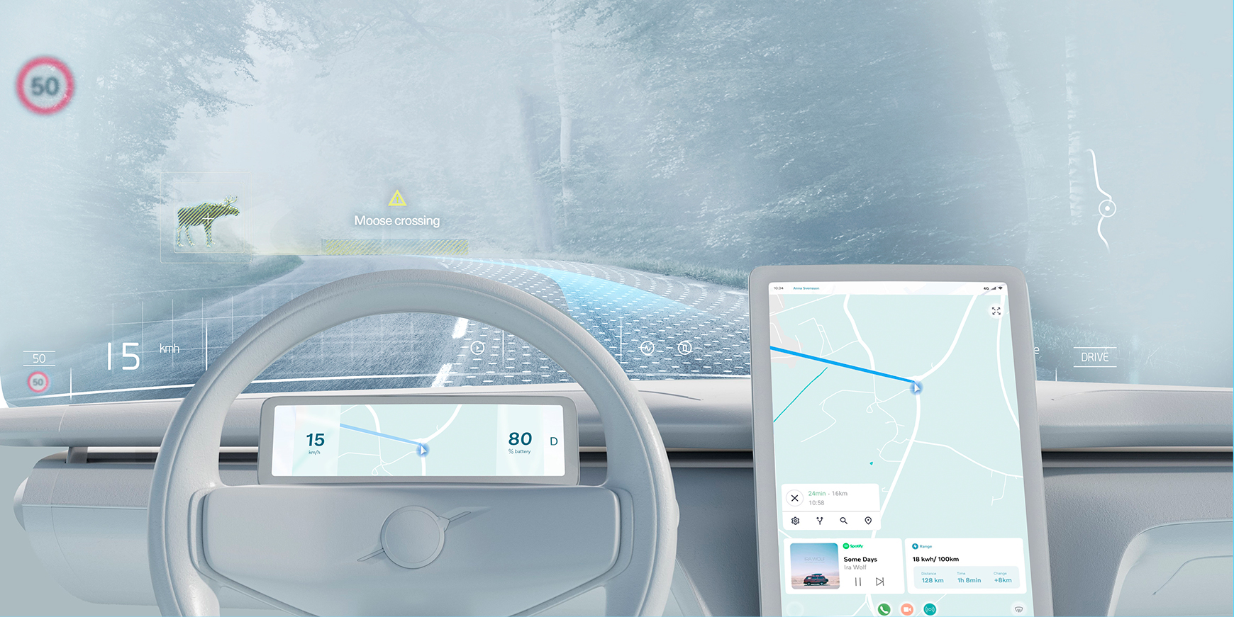 Volvo satser på en helt ny type head up-display 8 head up-display