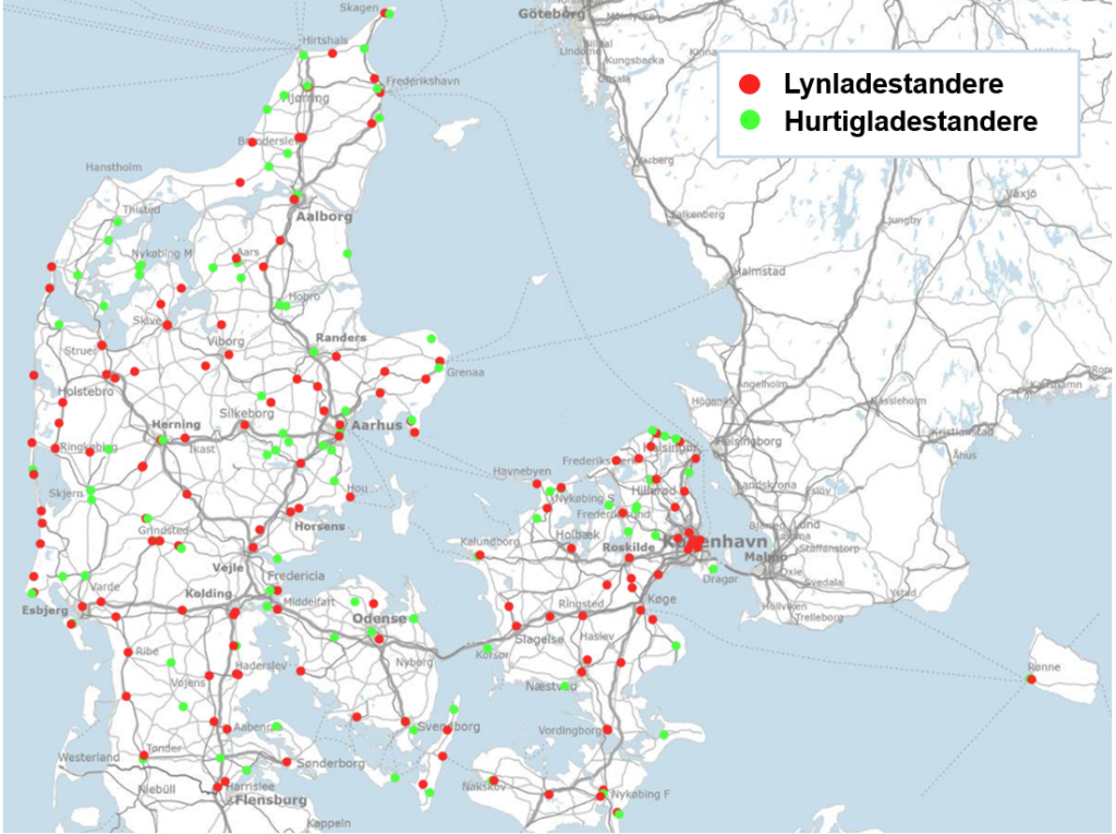 Her kommer der 607 nye hurtig- og lynladepunkter 2 lynladepunkter