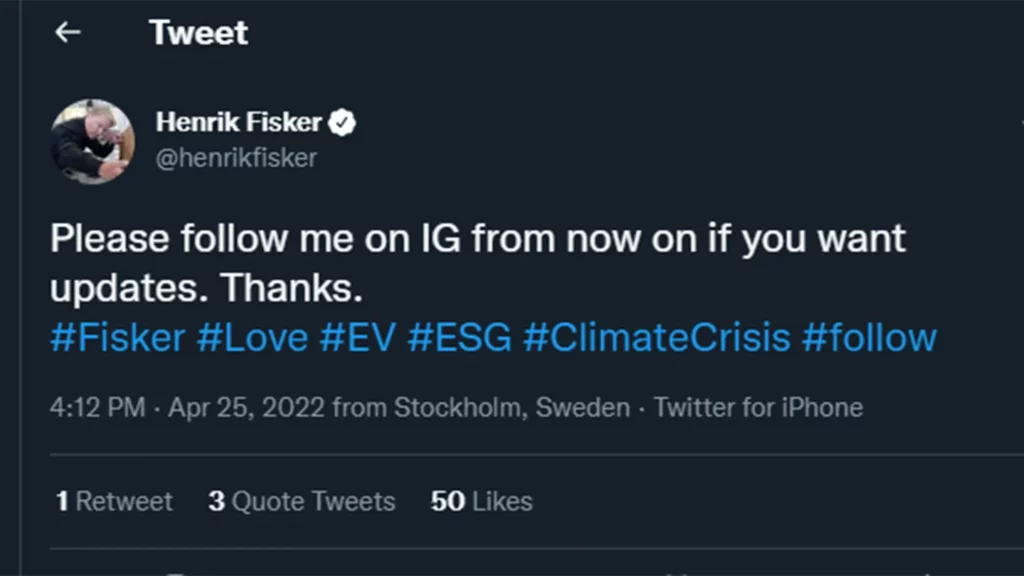 Henrik Fisker dropper Twitter efter Musk-aftale 2 Henrik Fisker