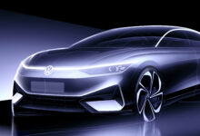 Smugkig på Volkswagens el-sedan: ID. AERO 7 ID.AERO Sketch Front with sign