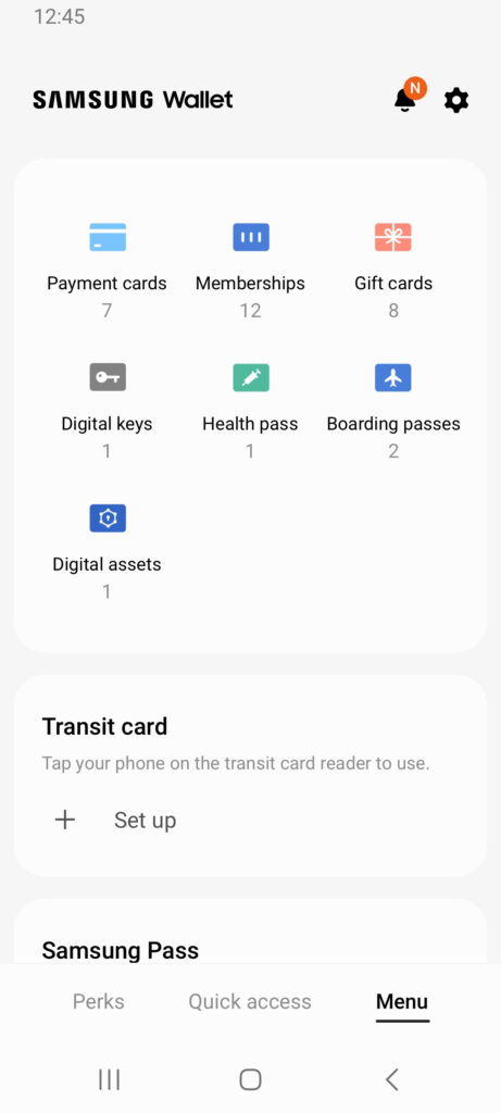 Samsung Wallet er på vej til Danmark 2 Samsung Wallet Home Screen