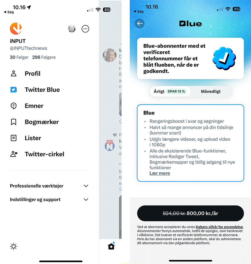 Nu kan du få Twitter Blue i Danmark 2 Twitter Blue