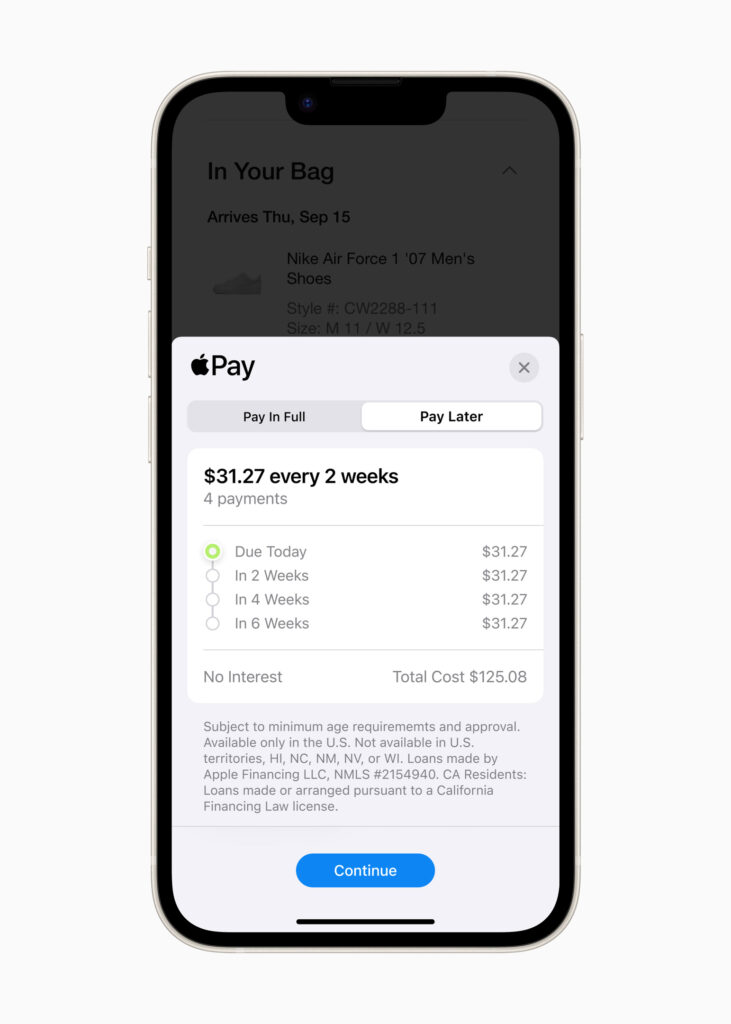 Apple Pay tilbyder "Køb nu - Betal senere"-funktion 2 Apple Pay Later checkout flow