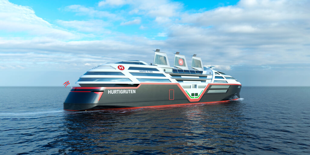 Hurtigruten viser elektrisk skib med sejl og solceller 2 Hurtigruten