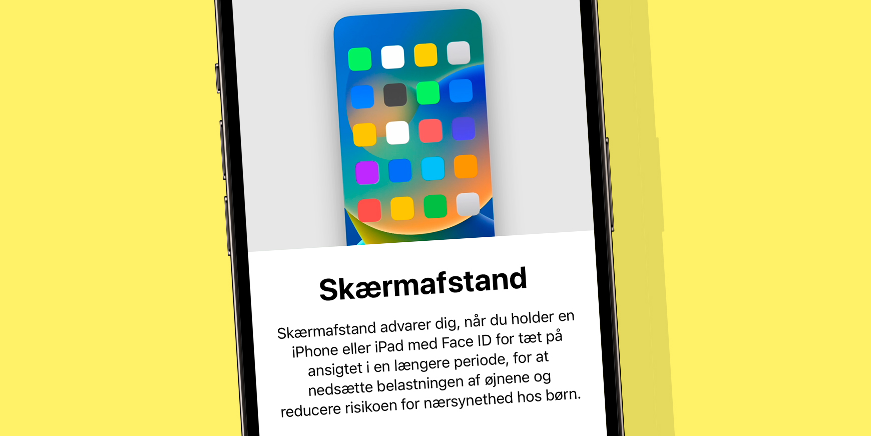 iOS 17 beskytter dine øjne med Skærmafstand 4 Skærmafstand