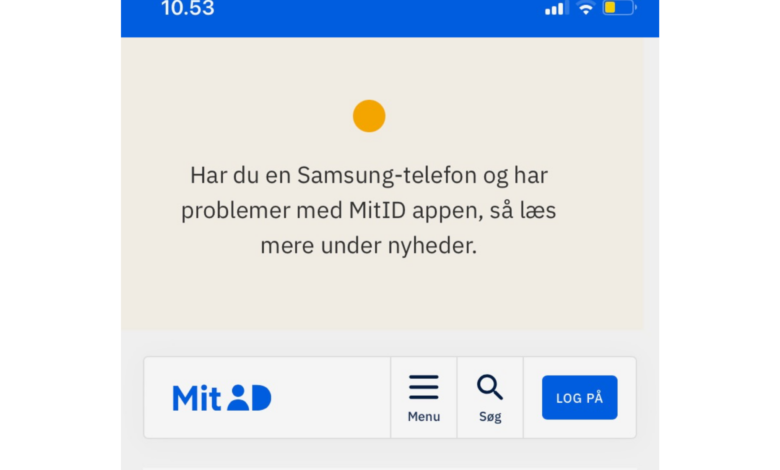 MitID og Samsung problemer