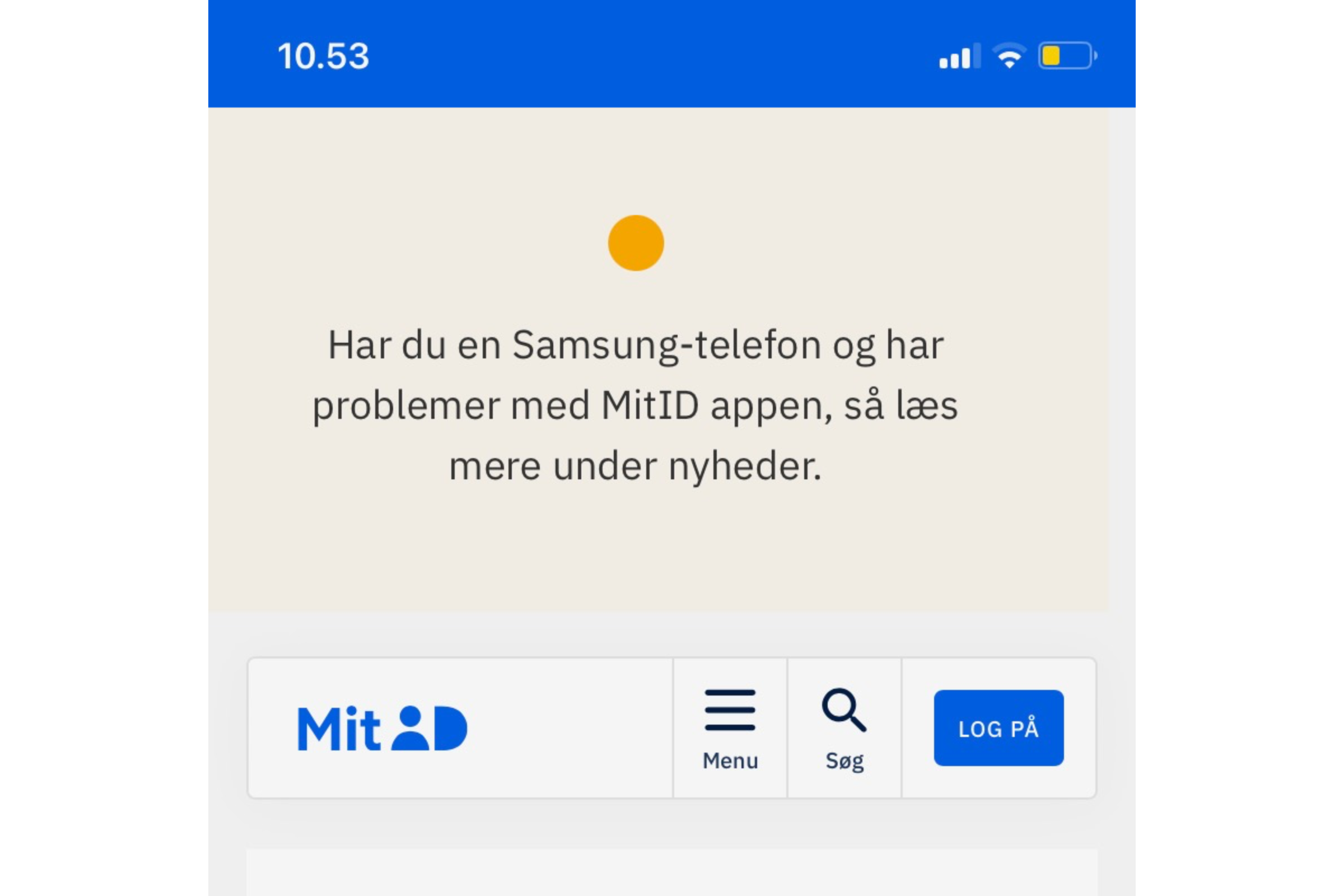 MitID og Samsung problemer