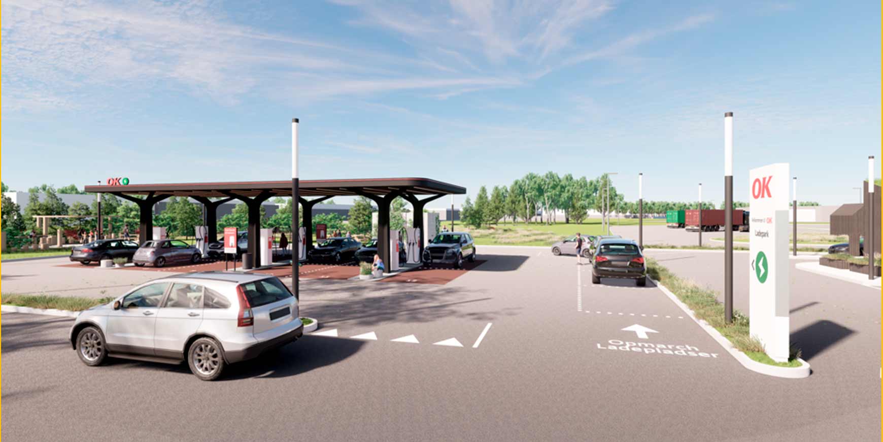 Nu åbner OK's første ladepark 1 ladepark