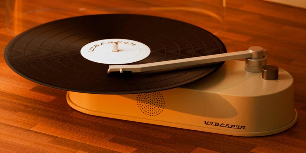 Fuldfed pladespiller i lommestørrelse 2 Vibespin