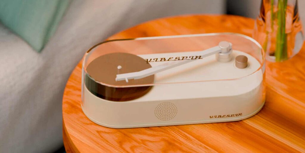 Fuldfed pladespiller i lommestørrelse 3 Vibespin