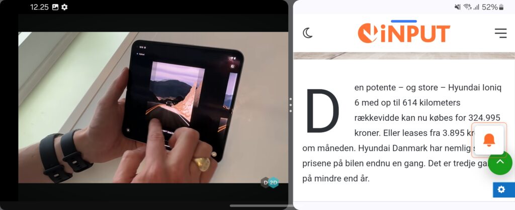 Anmeldelse: Samsung Galaxy Z Flip6 7 Samsung Galaxy Z Flip6 split screen