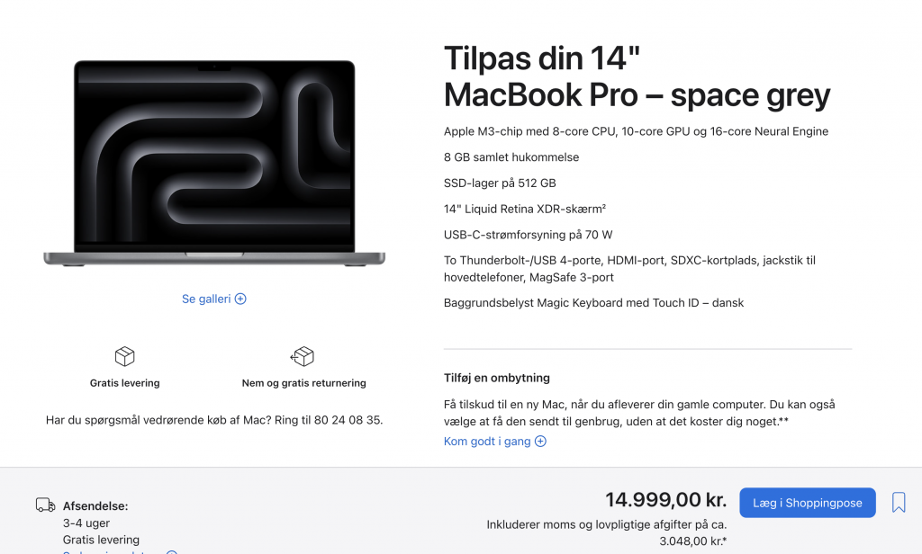 Rygte: MacBook Pro med M4 chip lanceres i november 2 MacBook Pro M3 8GB RAM