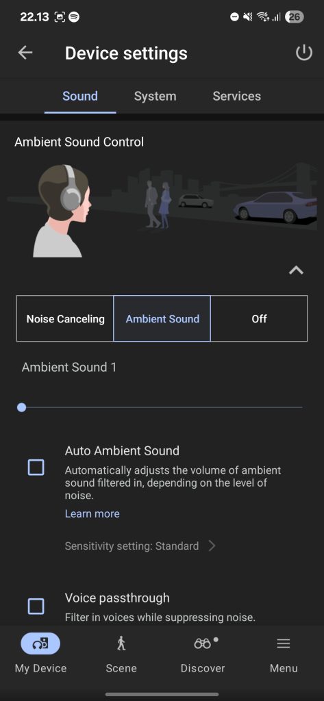 TEST: Sony WH-1000XM6 7 Sony WH 1000XM6 Sound connect app.ambient mode