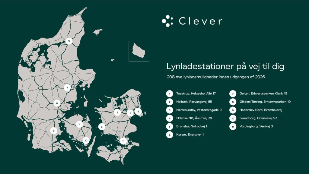 Her åbner Clever 11 nye ladestationer – inklusive Danmarks største 2 2025 0911 ladestatiner