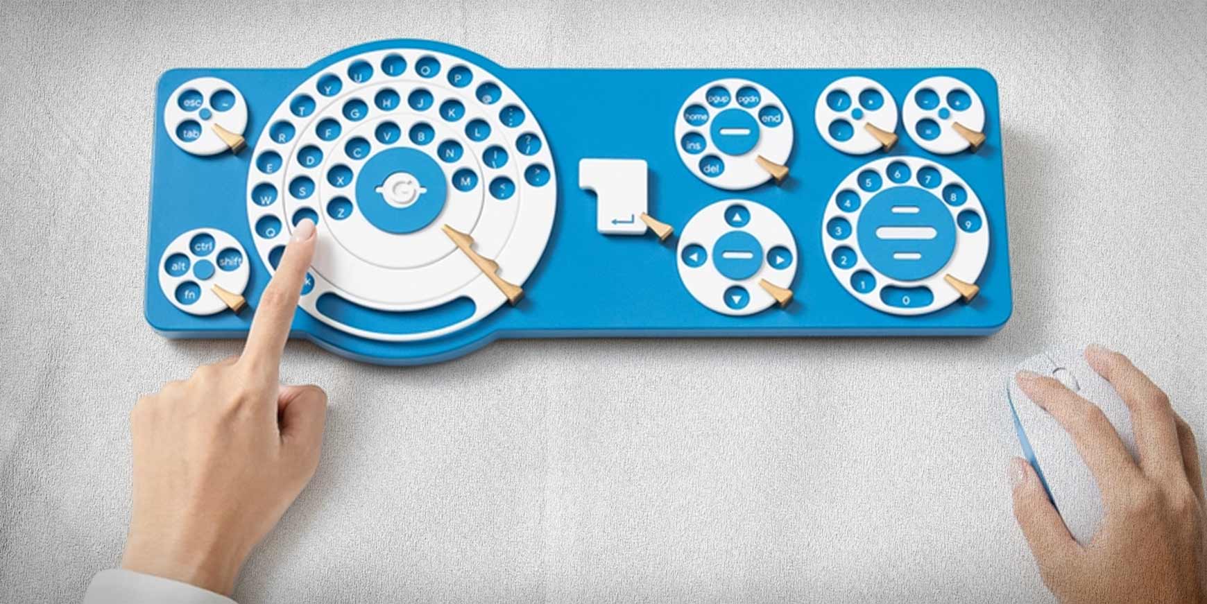 Google præsenterer skørt retro-tastatur – og ja, du skal dreje for at skrive 2 tastatur