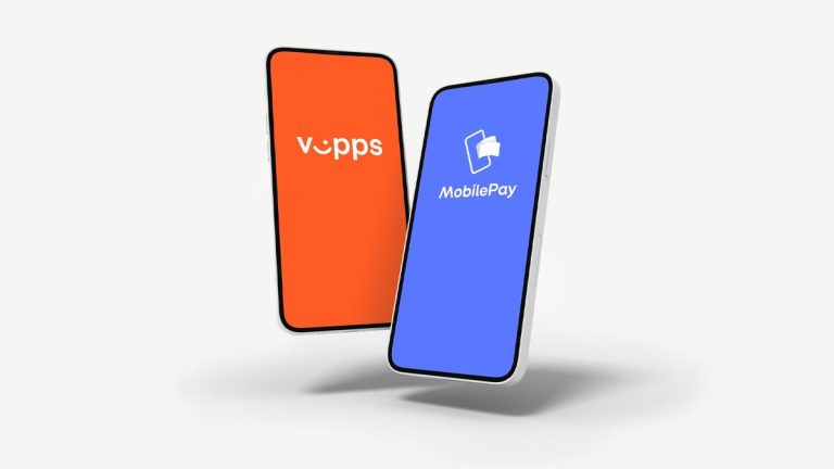 To telefoner med Vipps og MobilePay